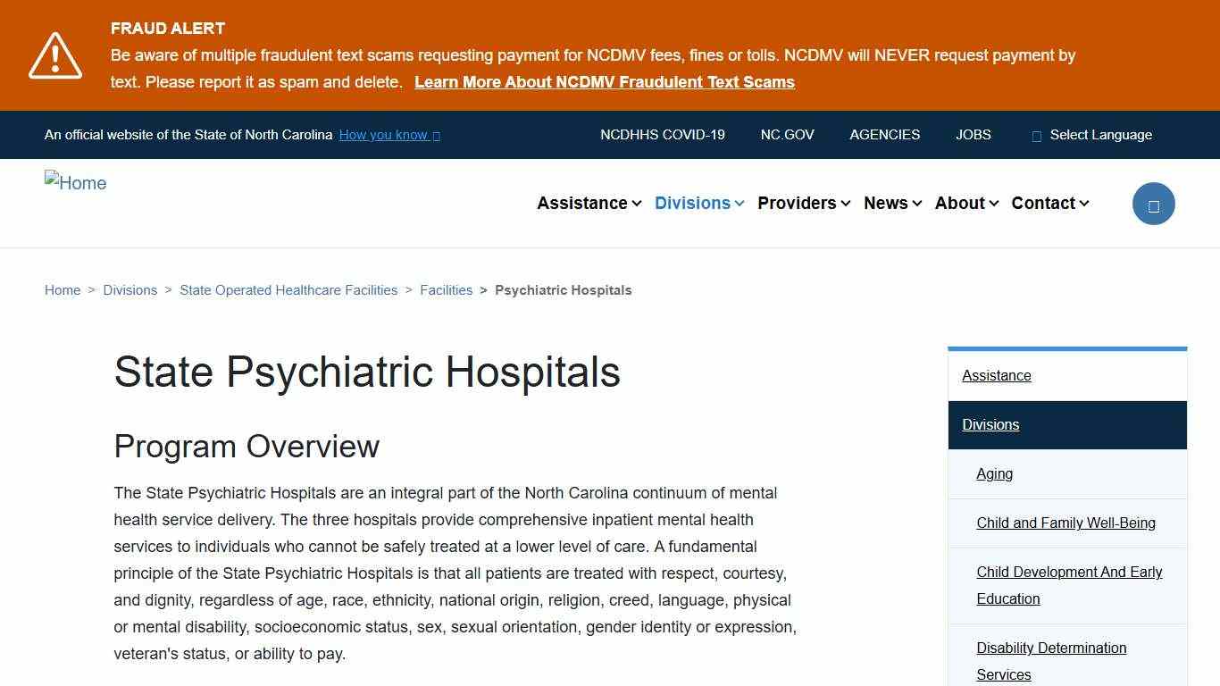 State Psychiatric Hospitals | NCDHHS