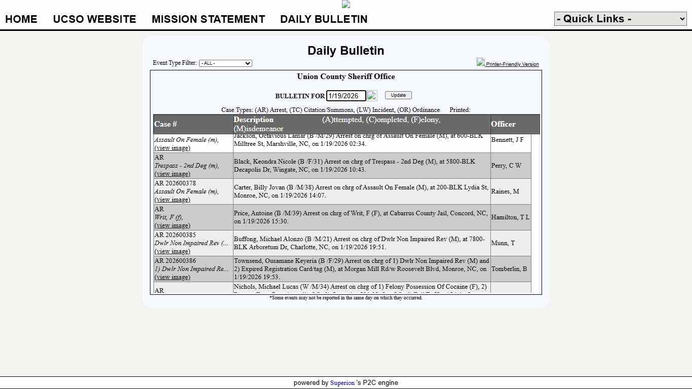 Union County Sheriff Office P2C